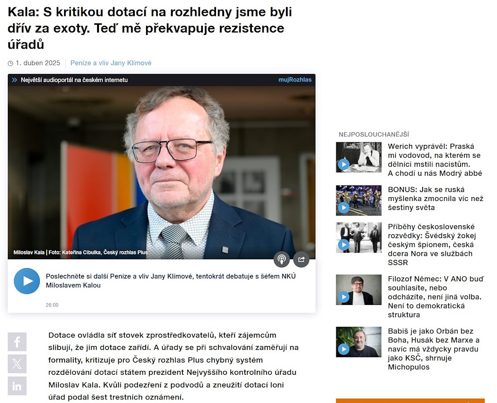 Vysílání ČRo 1.4.2025